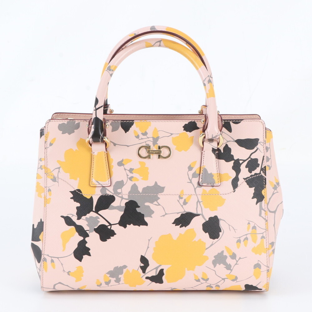 Salvatore Ferragamo Beggy Floral GG-21F317 Leather Handbag Tote Bag - Brand N...